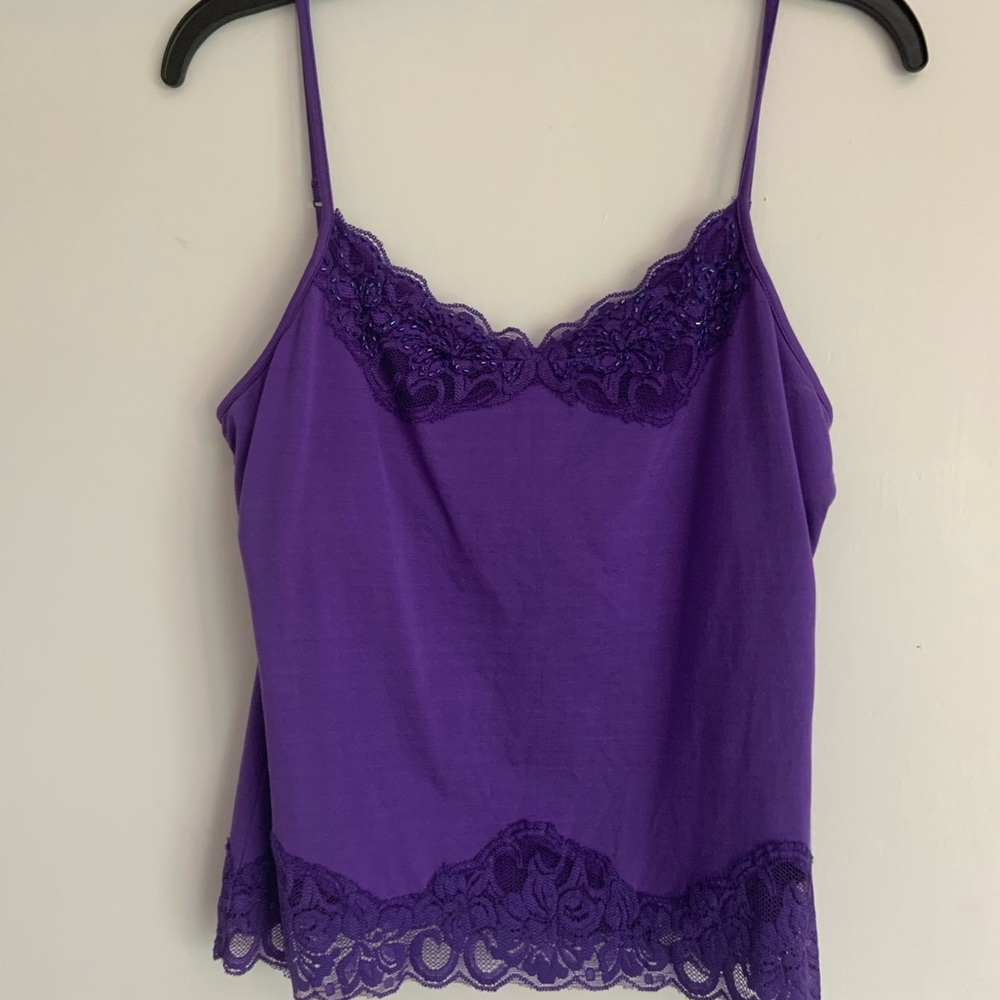 Purple Lace Cami W/ Shelf Bra